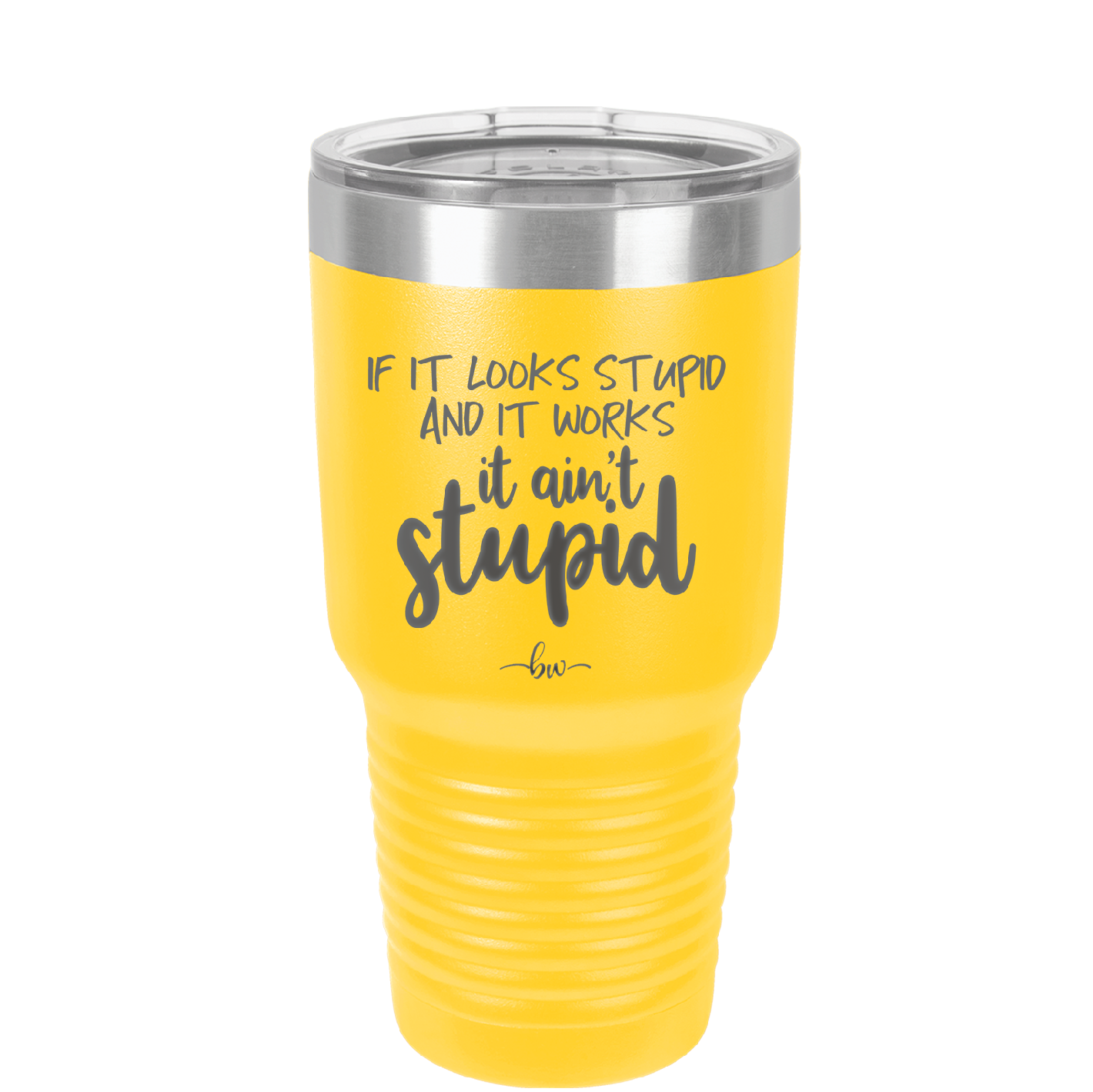 If it Looks Stupid and it Works It Ain't Stupid - Laser Engraved Stainless Steel Drinkware - 2342 -