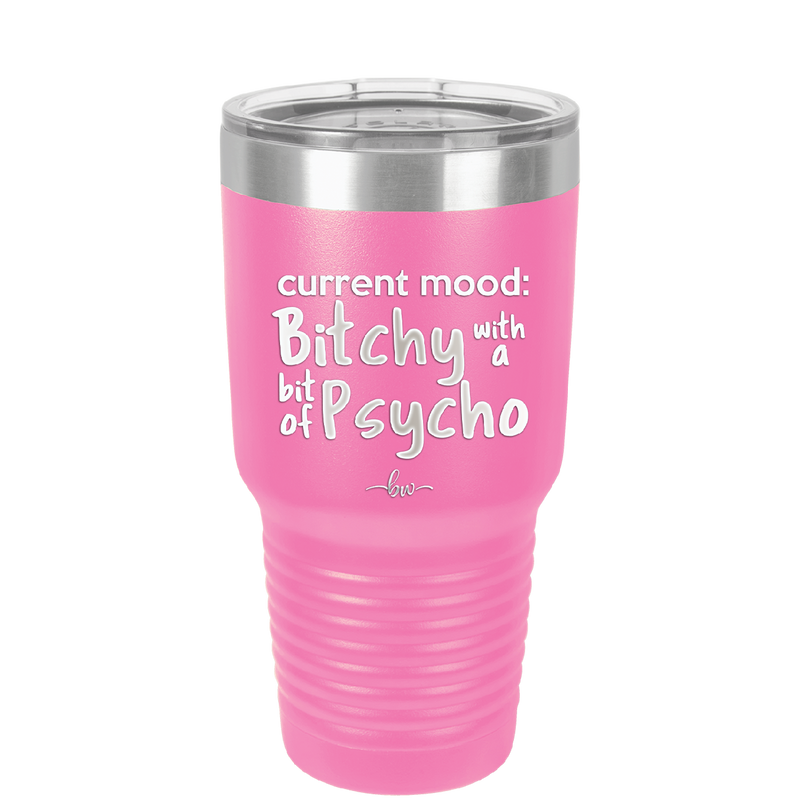 Current Mood: Bitchy with a Bit of Psycho - Laser Engraved Stainless Steel Drinkware - 2381 -