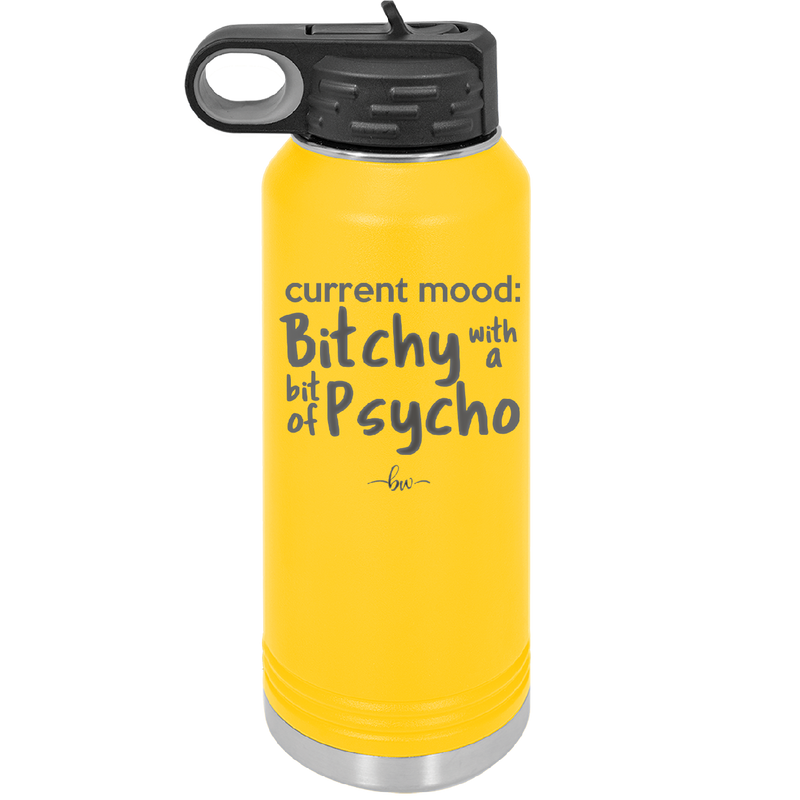 Current Mood: Bitchy with a Bit of Psycho - Laser Engraved Stainless Steel Drinkware - 2381 -