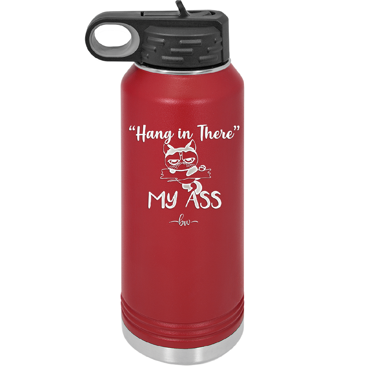 32 oz hang in there my ass tumbler in crimson