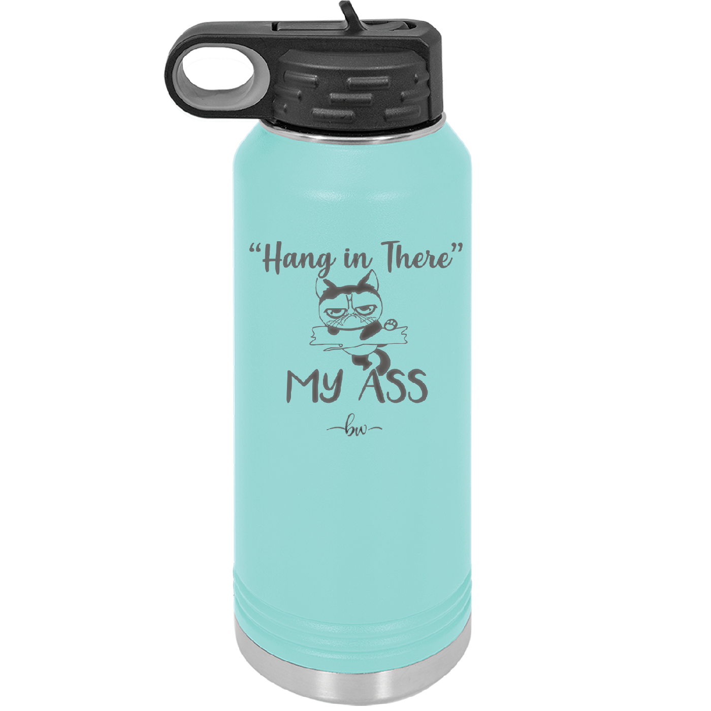 32 oz hang in there my ass tumbler in teal