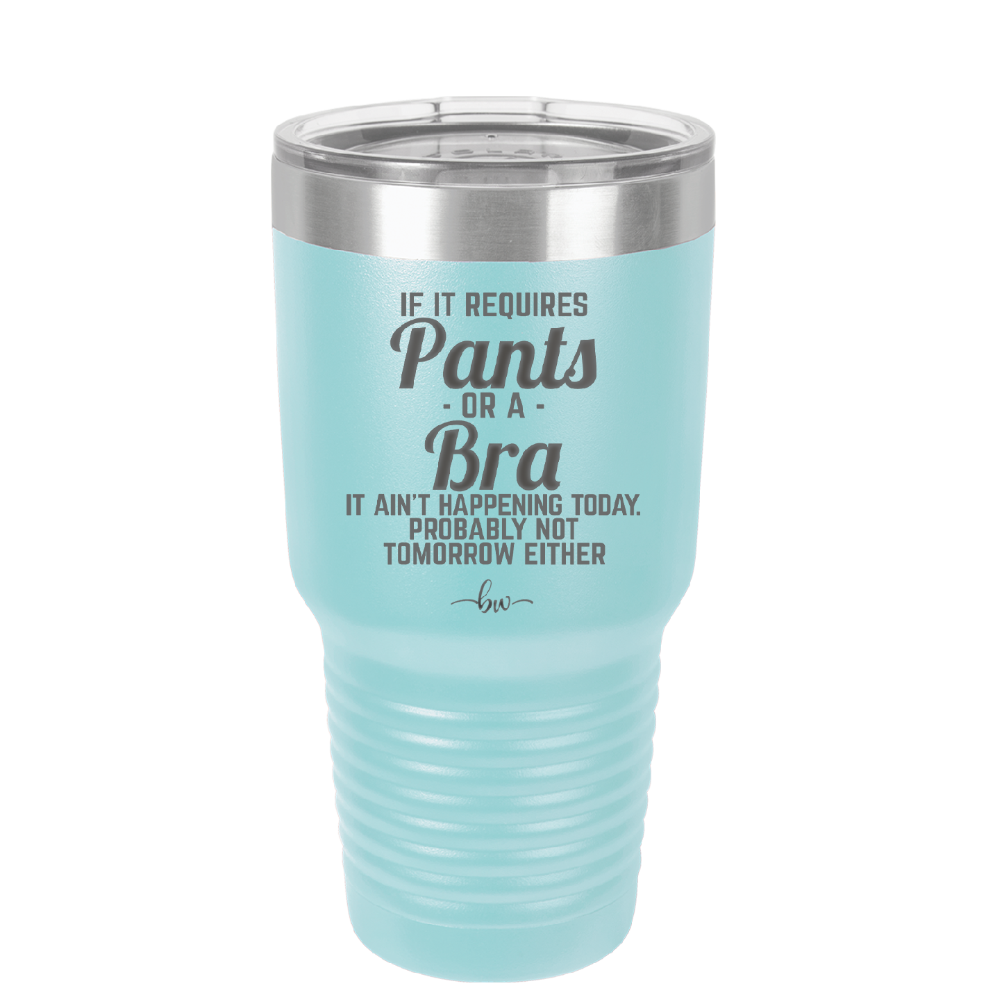 If It Requires Pants or a Bra it Ain't Happening Today - Laser Engraved Stainless Steel Drinkware - 2440 -