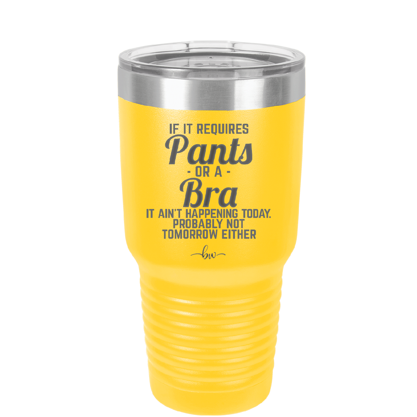 If It Requires Pants or a Bra it Ain't Happening Today - Laser Engraved Stainless Steel Drinkware - 2440 -