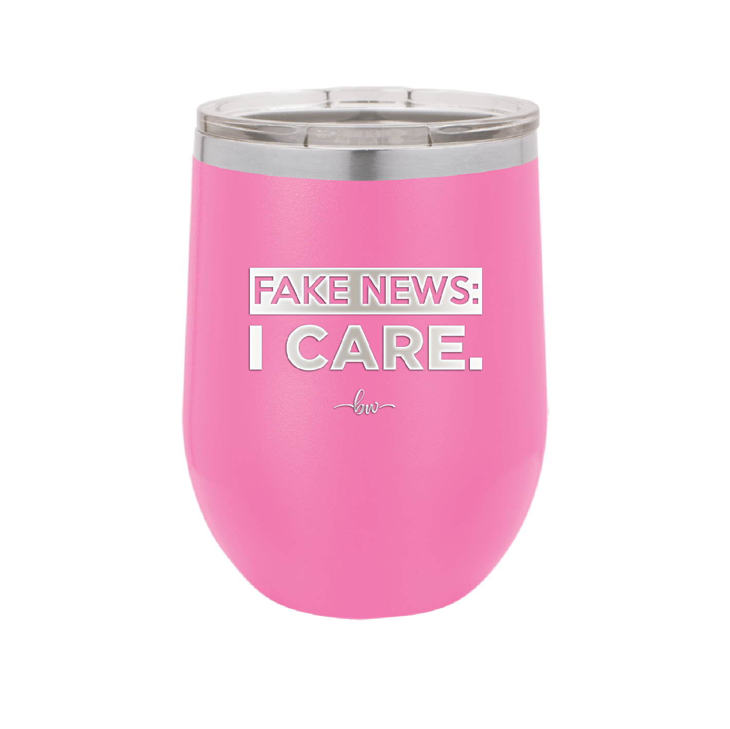 Fake News I Care - Laser Engraved Stainless Steel Drinkware - 2449 -