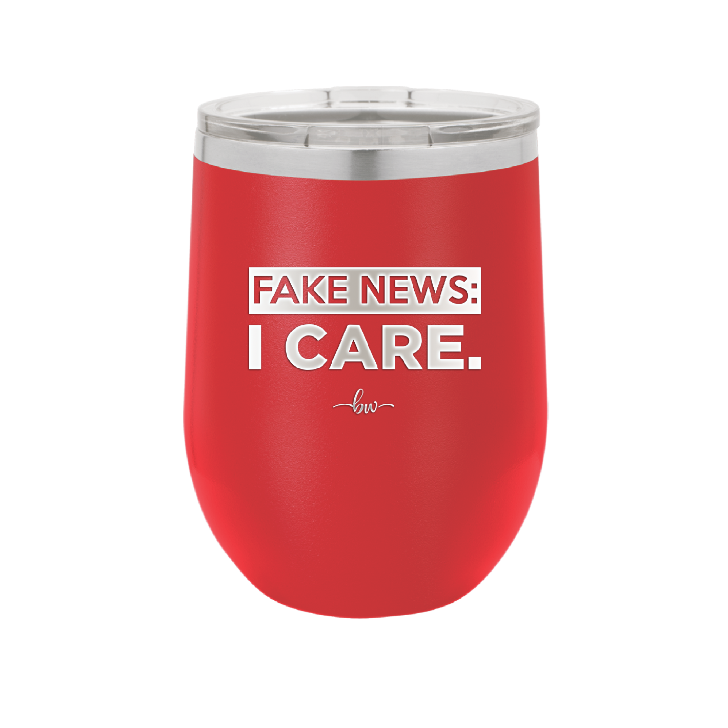 Fake News I Care - Laser Engraved Stainless Steel Drinkware - 2449 -