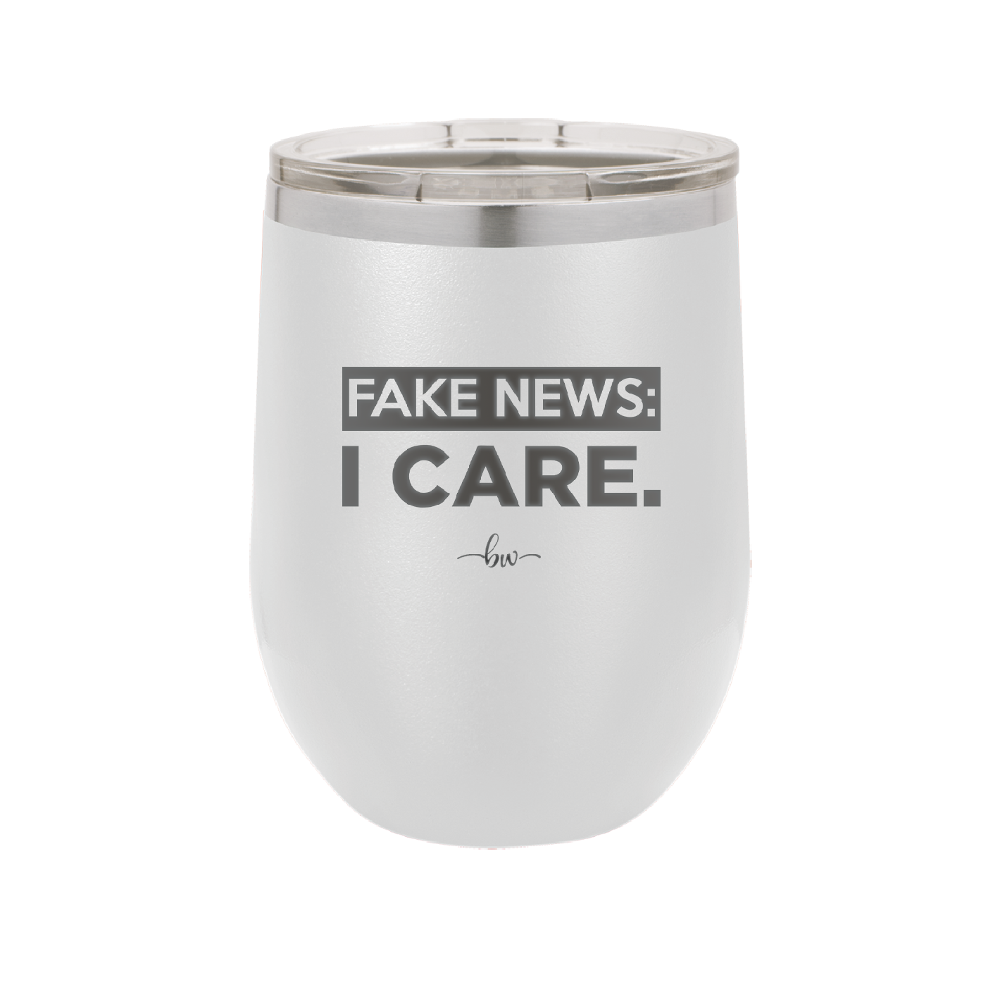 Fake News I Care - Laser Engraved Stainless Steel Drinkware - 2449 -