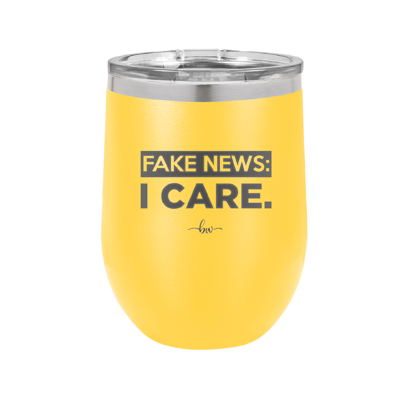 Fake News I Care - Laser Engraved Stainless Steel Drinkware - 2449 -