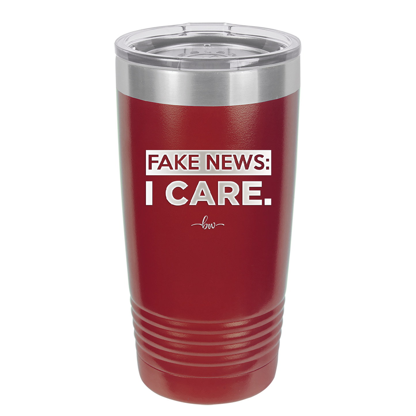 Fake News I Care - Laser Engraved Stainless Steel Drinkware - 2449 -