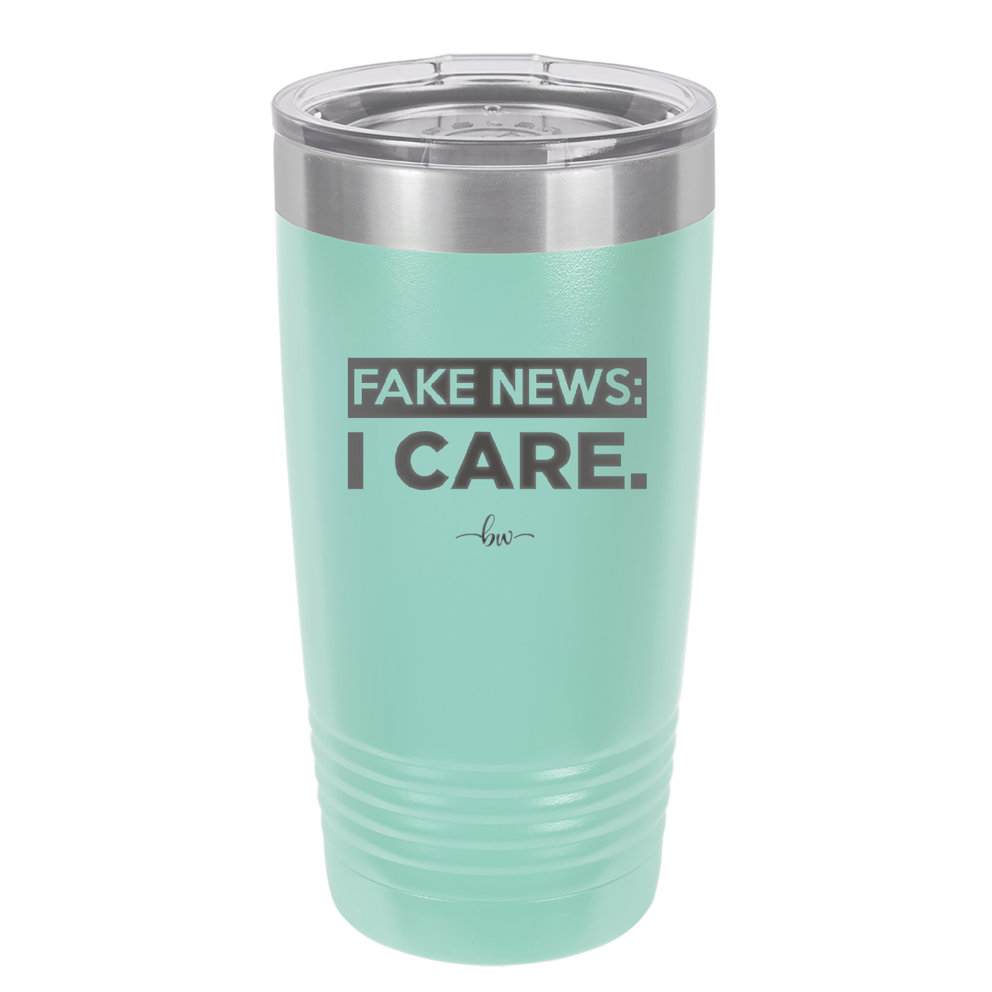 Fake News I Care - Laser Engraved Stainless Steel Drinkware - 2449 -