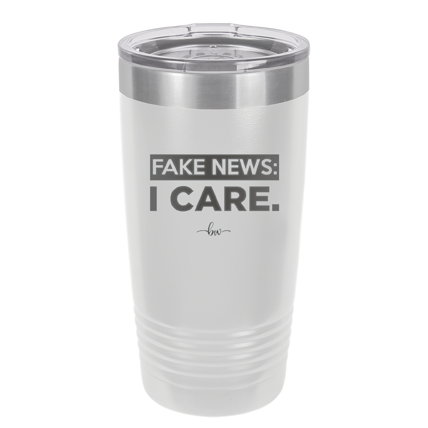 Fake News I Care - Laser Engraved Stainless Steel Drinkware - 2449 -