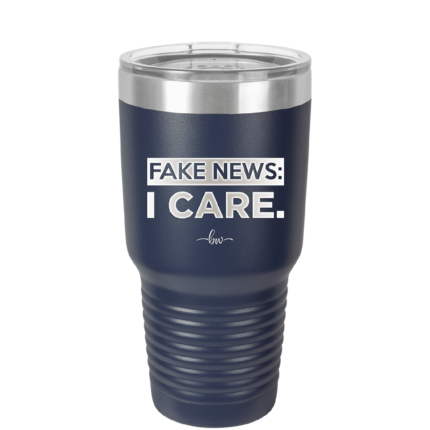 Fake News I Care - Laser Engraved Stainless Steel Drinkware - 2449 -