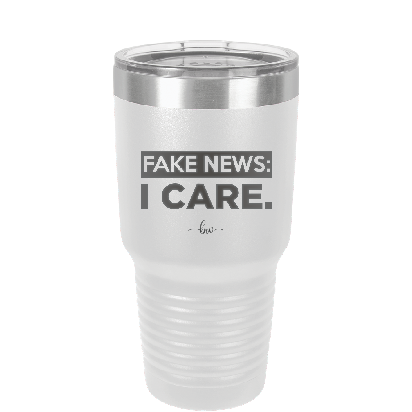 Fake News I Care - Laser Engraved Stainless Steel Drinkware - 2449 -