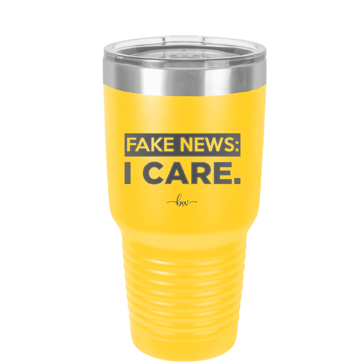 Fake News I Care - Laser Engraved Stainless Steel Drinkware - 2449 -