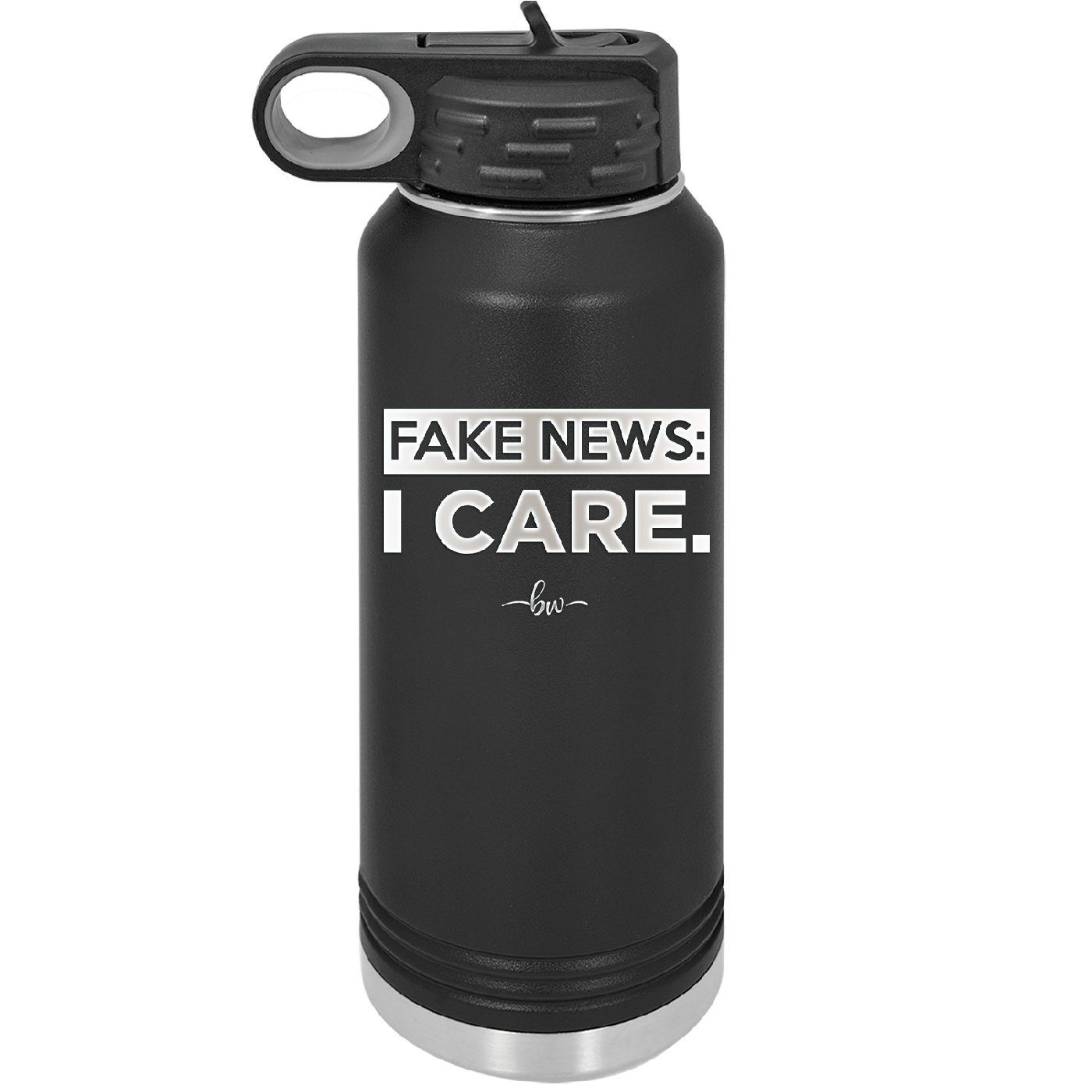 Fake News I Care - Laser Engraved Stainless Steel Drinkware - 2449 -