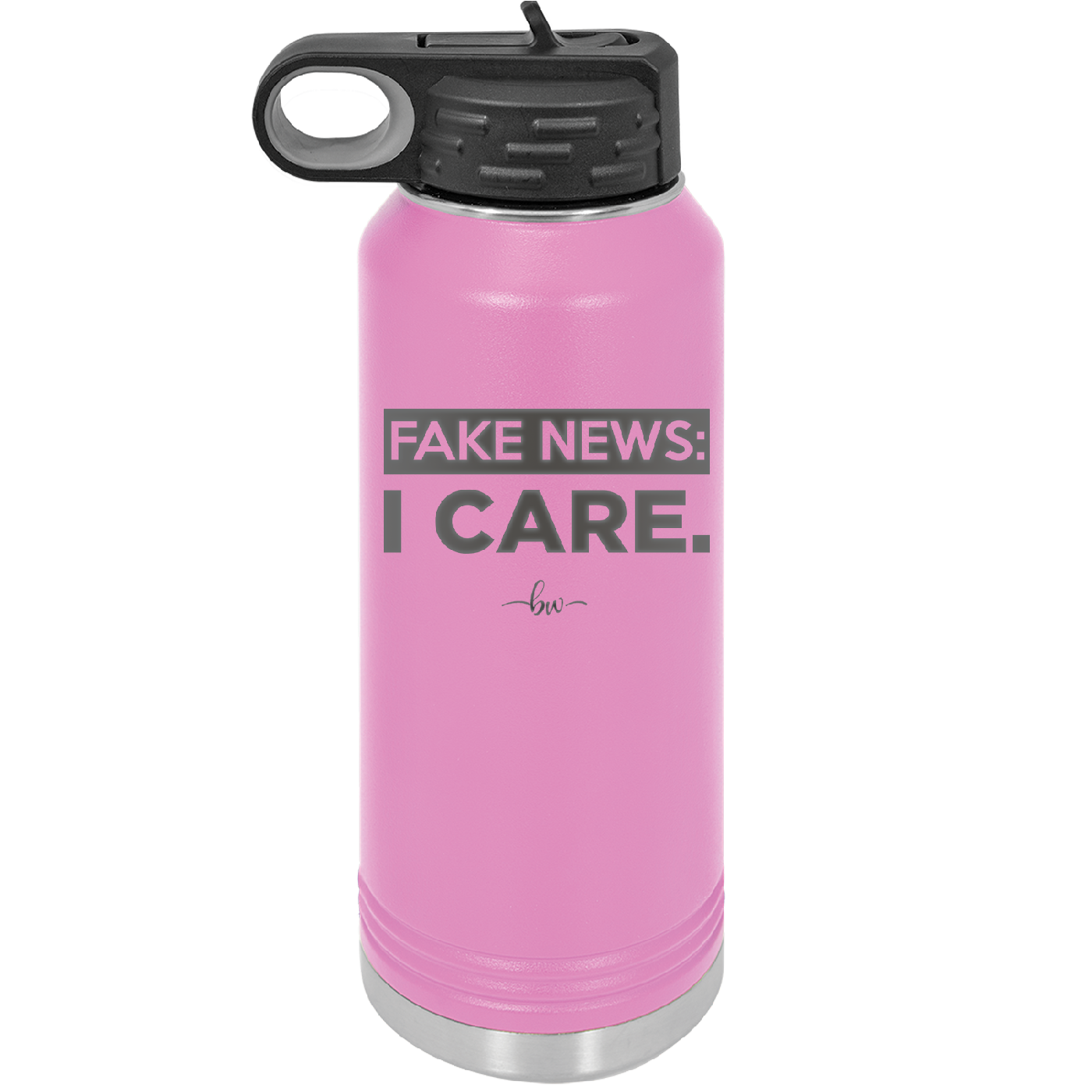 Fake News I Care - Laser Engraved Stainless Steel Drinkware - 2449 -