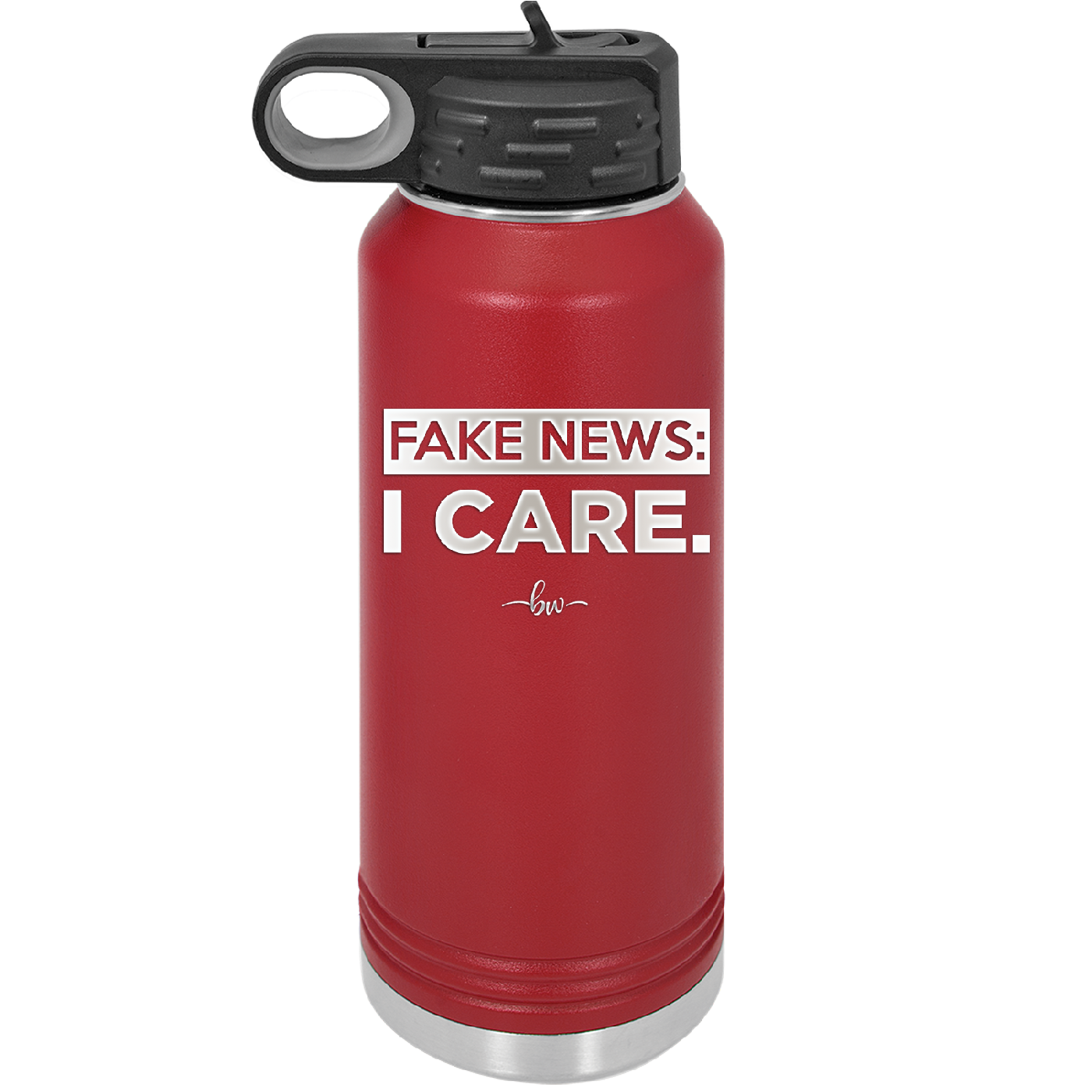 Fake News I Care - Laser Engraved Stainless Steel Drinkware - 2449 -