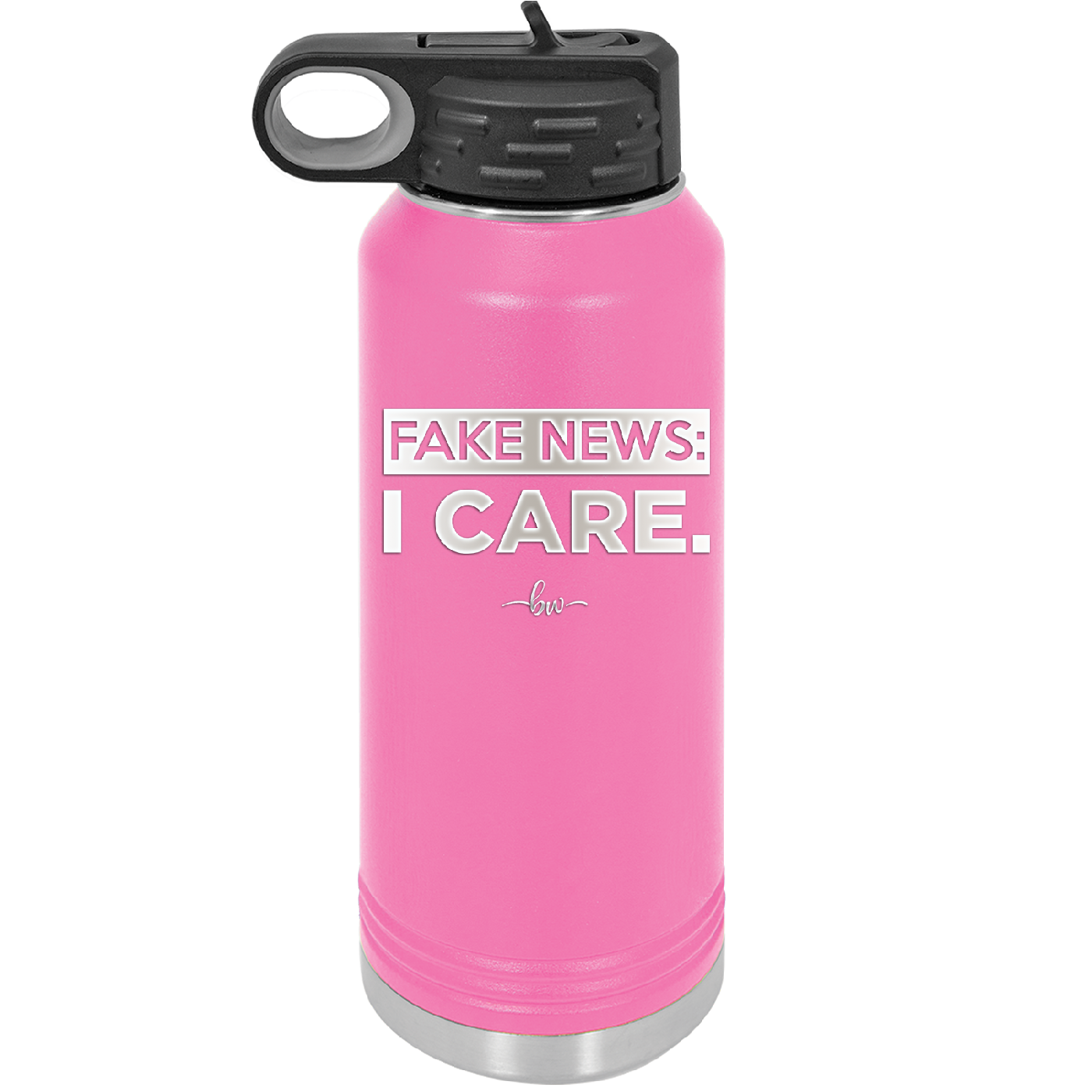 Fake News I Care - Laser Engraved Stainless Steel Drinkware - 2449 -