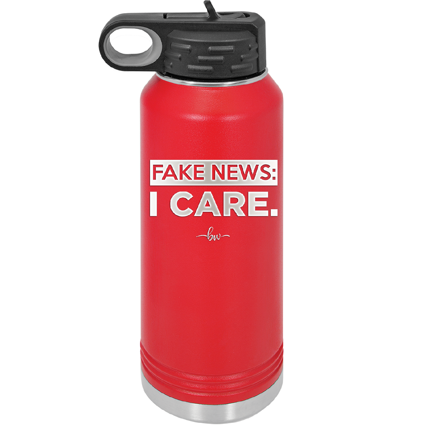 Fake News I Care - Laser Engraved Stainless Steel Drinkware - 2449 -