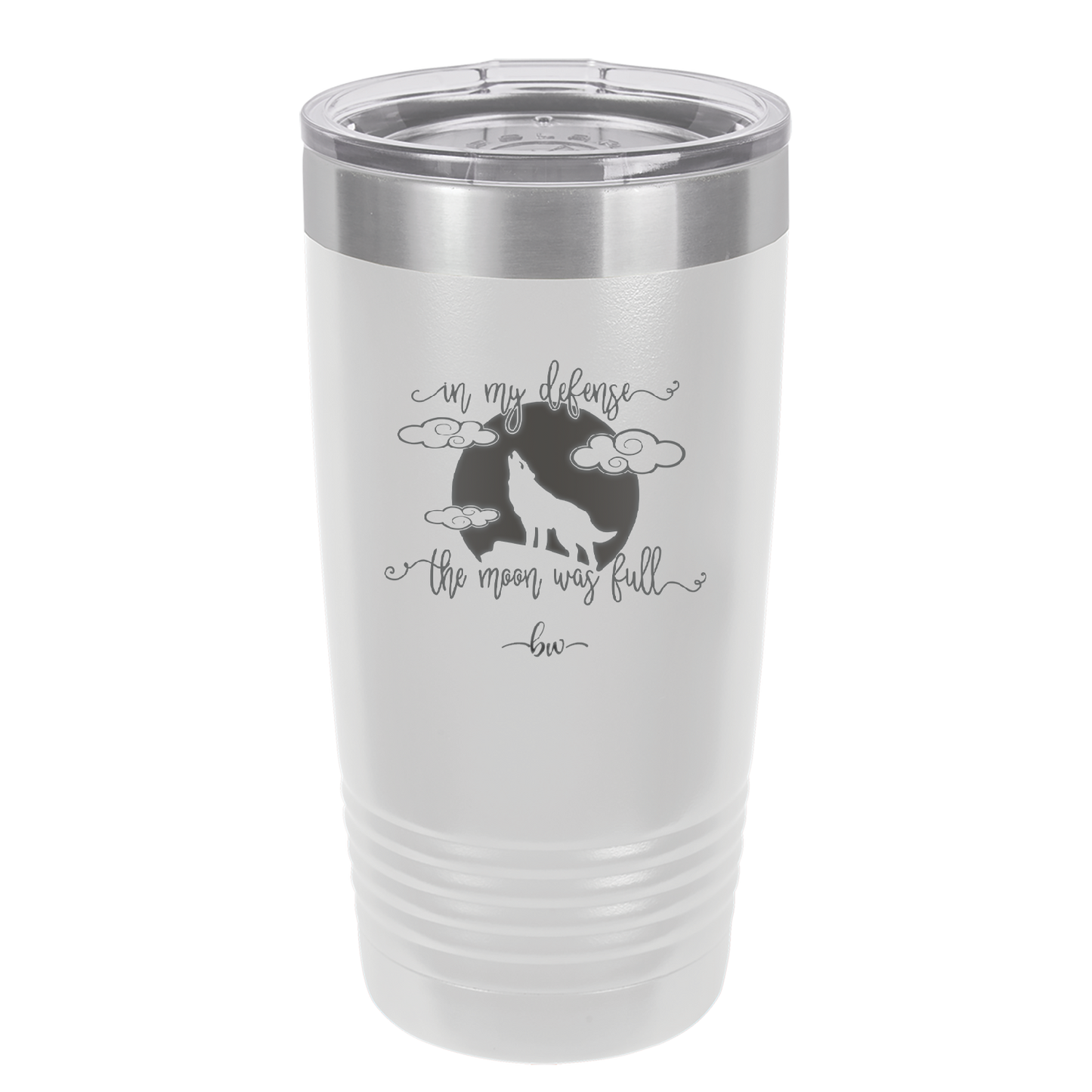 In My Defense the Moon was Full - Laser Engraved Stainless Steel Drinkware - 2513 -