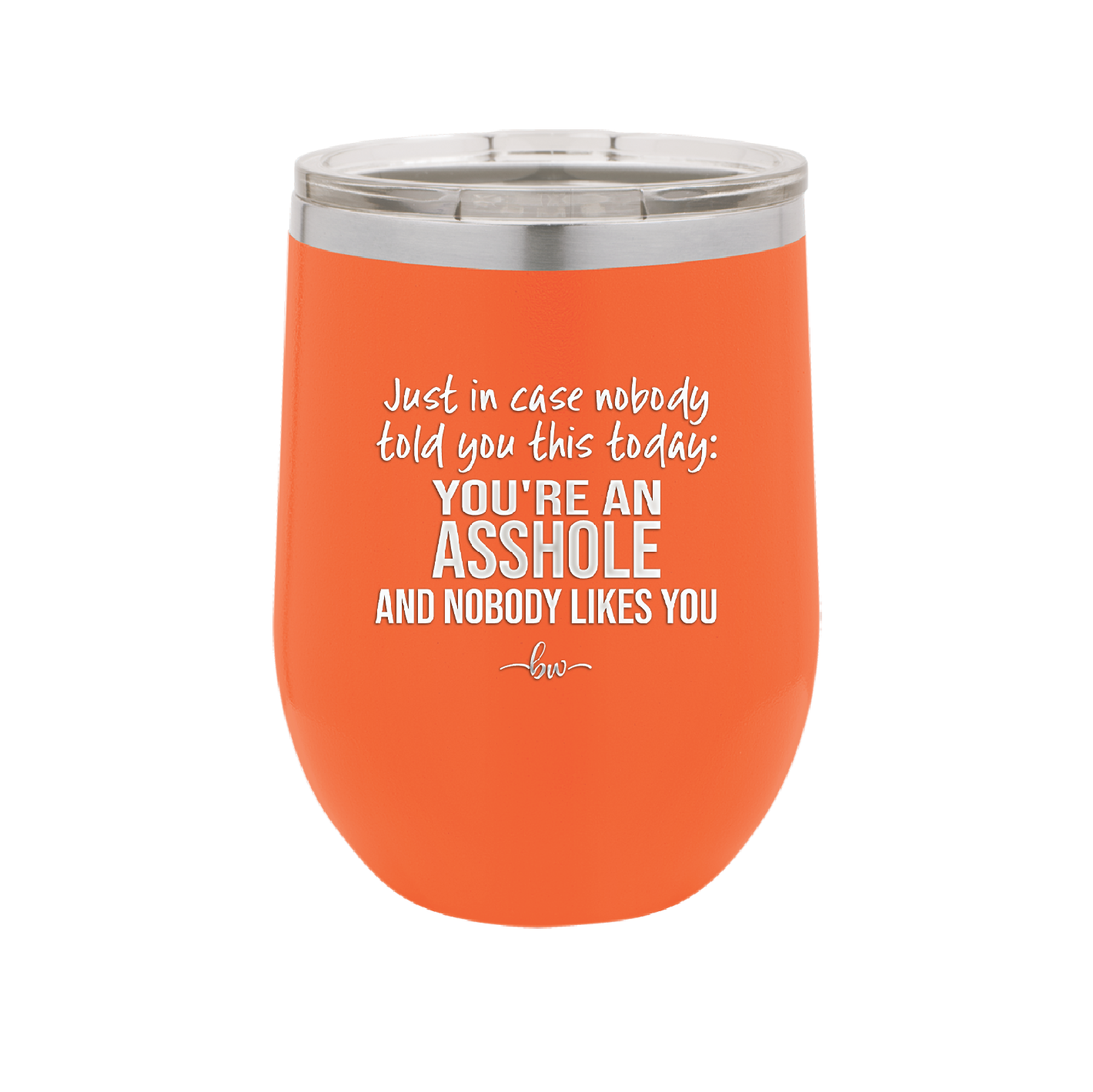 Just in Case Nobody Told You This Today You're an Asshole - Laser Engraved Stainless Steel Drinkware - 2520 -